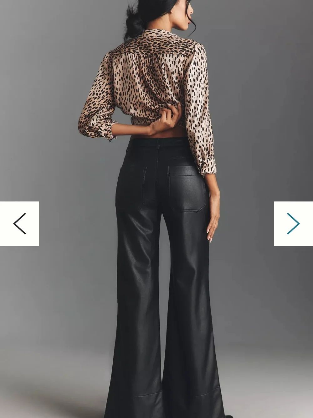 Anthropologie The Rylan Faux Leather Relaxed High-Rise Flare Pants by Pilcro NWT - Picture 2 of 4